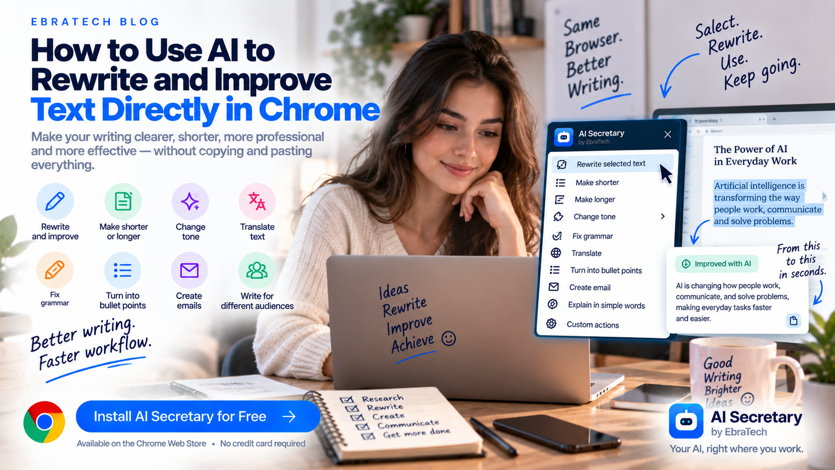 How to Use AI to Rewrite and Improve Text Directly in Chrome