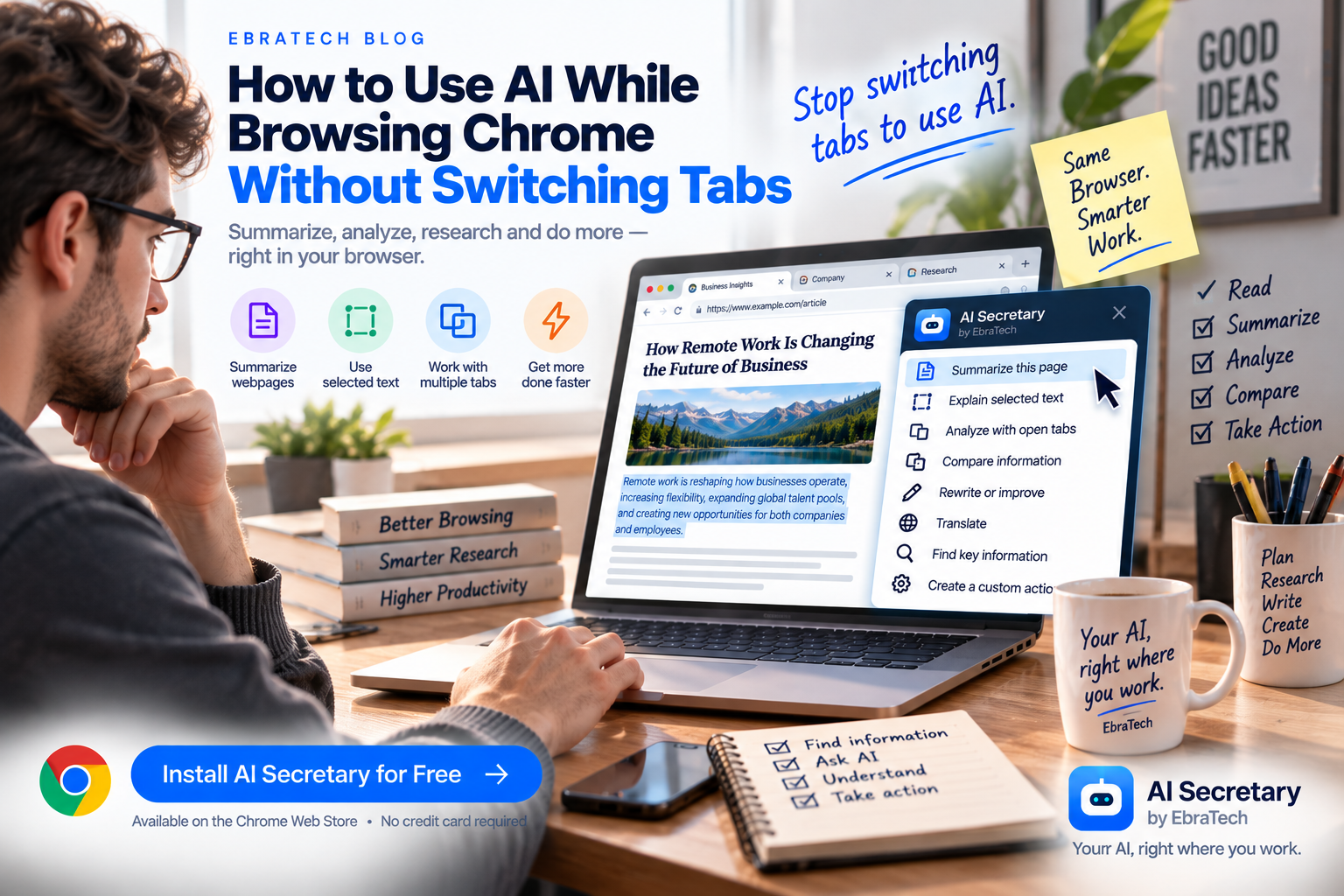 How to Use AI While Browsing Chrome Without Switching Tabs