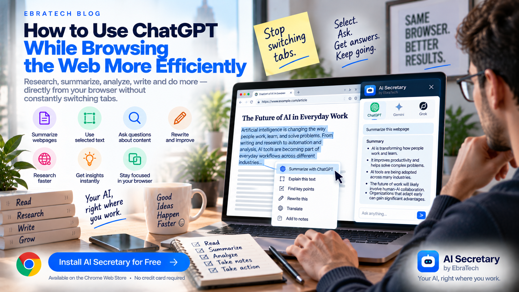 How to Use ChatGPT While Browsing the Web More Efficiently