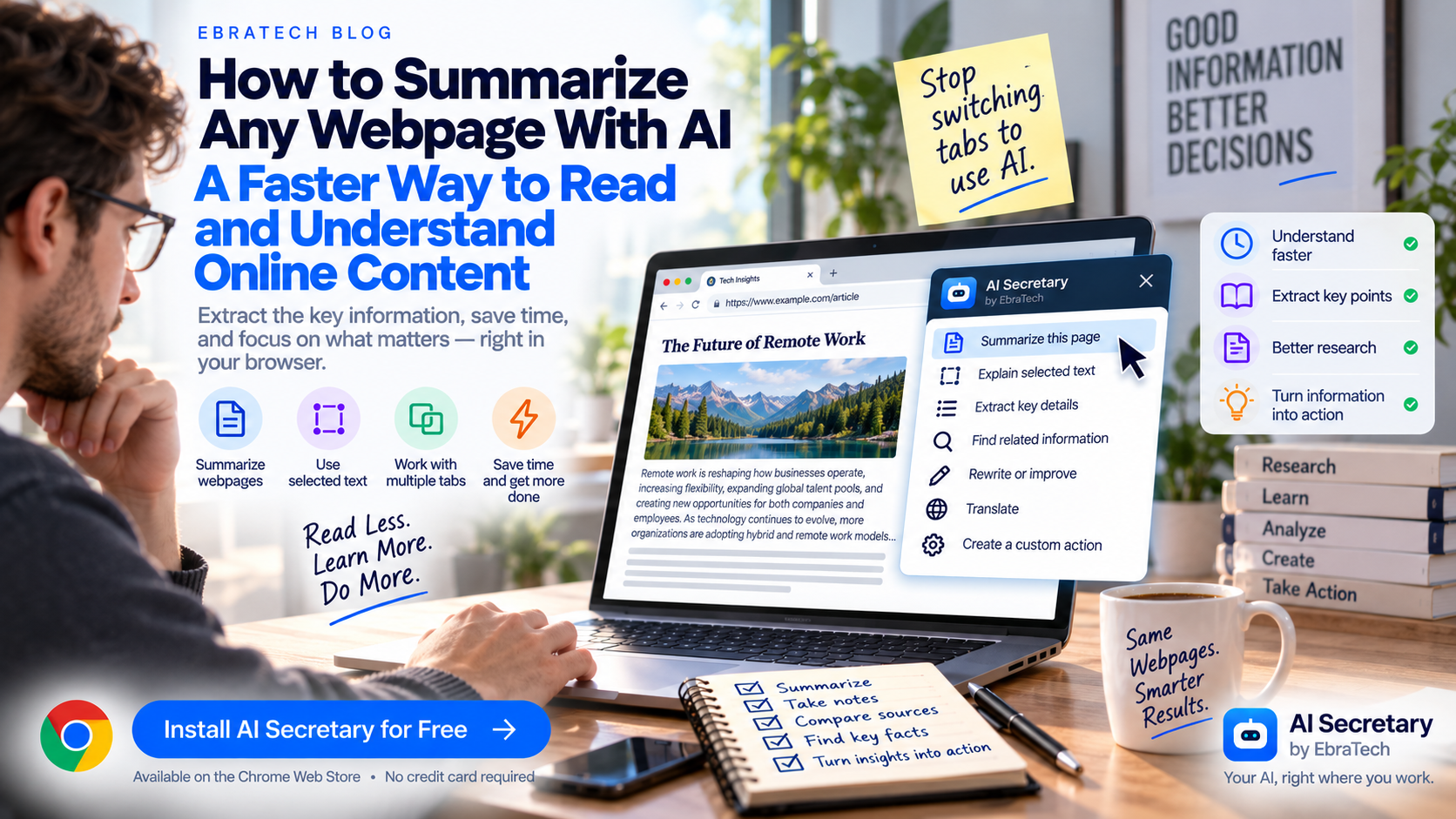 How to Summarize Any Webpage With AI: A Faster Way to Read and Understand Online Content