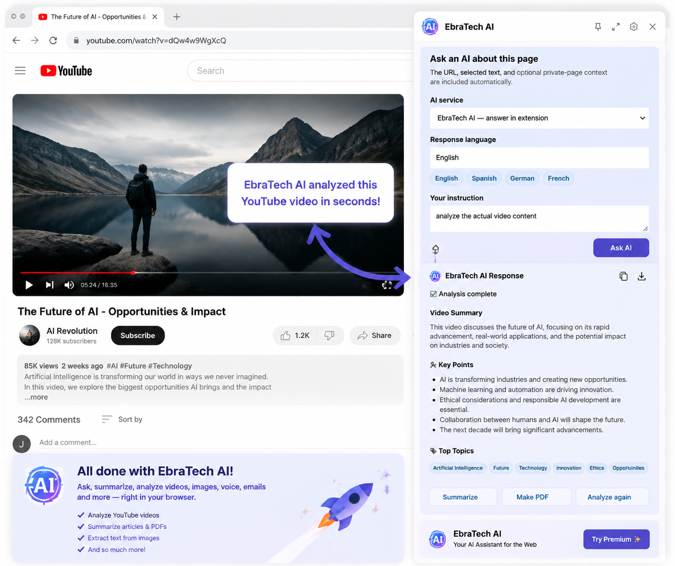 EbraTech AI Assistant screenshot